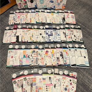 XL Happy Planner, A52+ Lot.50k Stickers. 80%+ Full. 55 Bundles *Free Shipping*